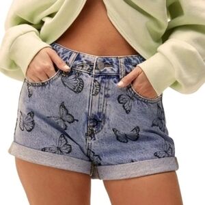 Pacsun Butterfly 100% Cotton Mom Jean Shorts 26